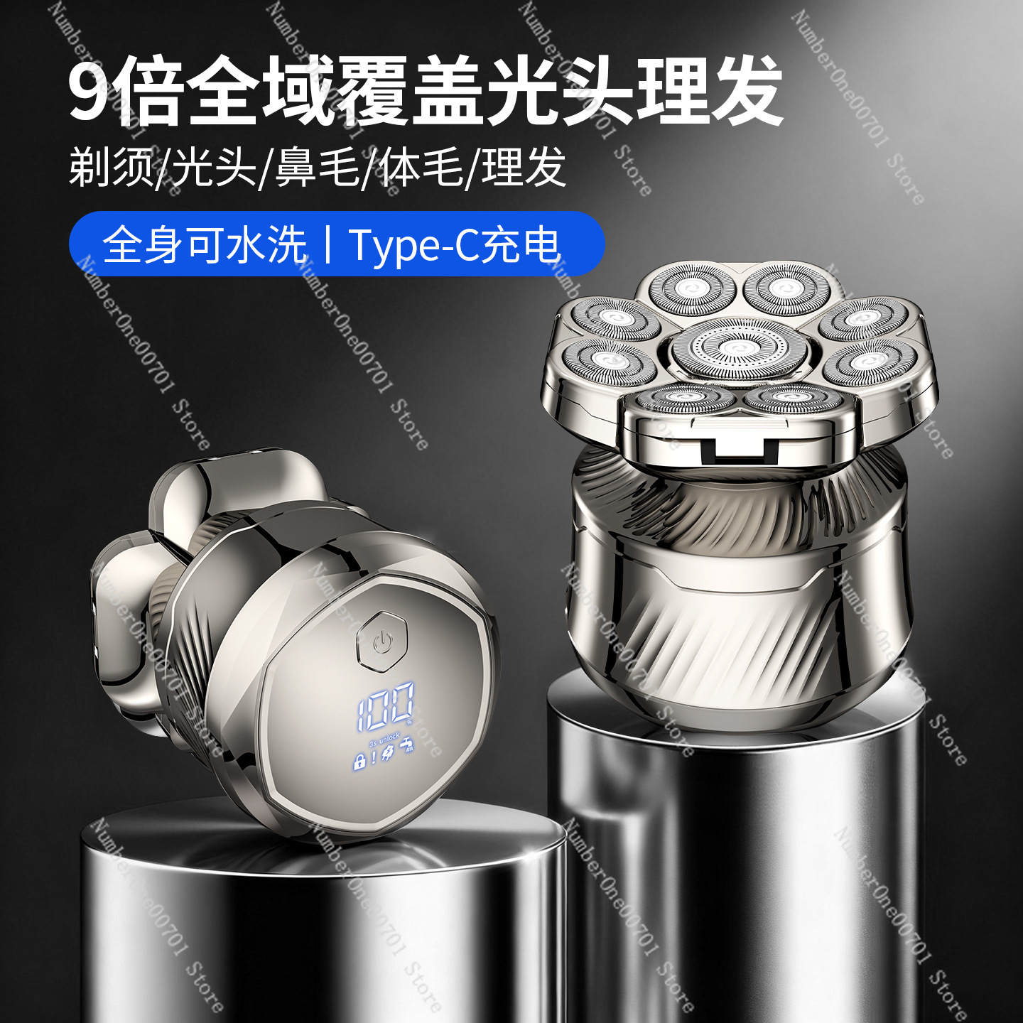 9-Blade Head Shaver for Men, 6 - Men'S Grooming Razor Kit ulasan dan harga