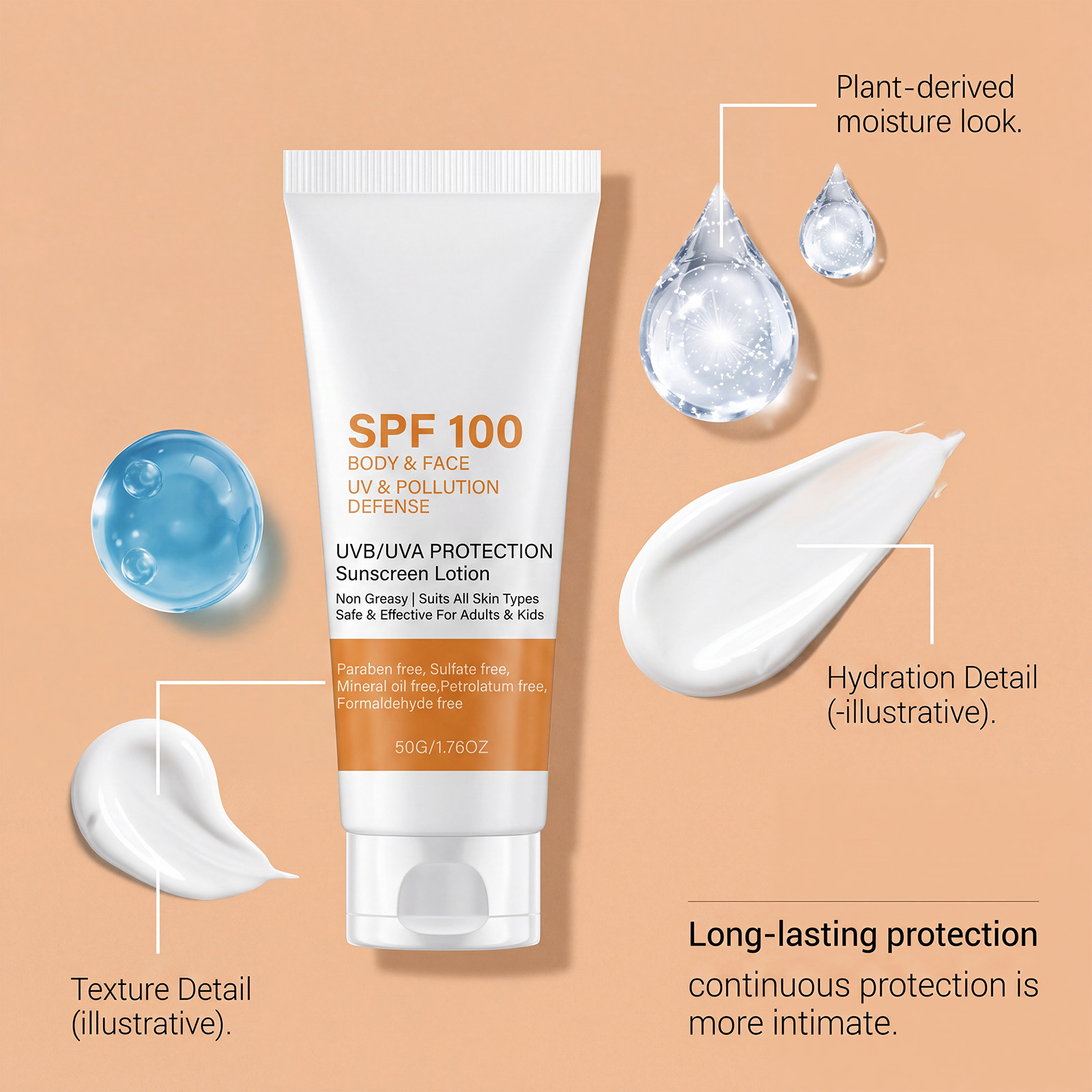 SPF 100 Sunscreen Instant Sun  - Face Moisturizer Spf ulasan dan harga