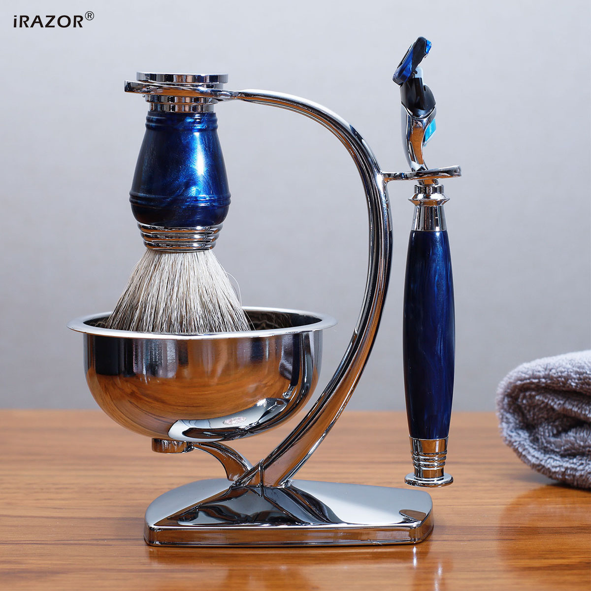 iRAZOR Royal Blue Luxury Men's - Men'S Grooming Razor Kit ulasan dan harga