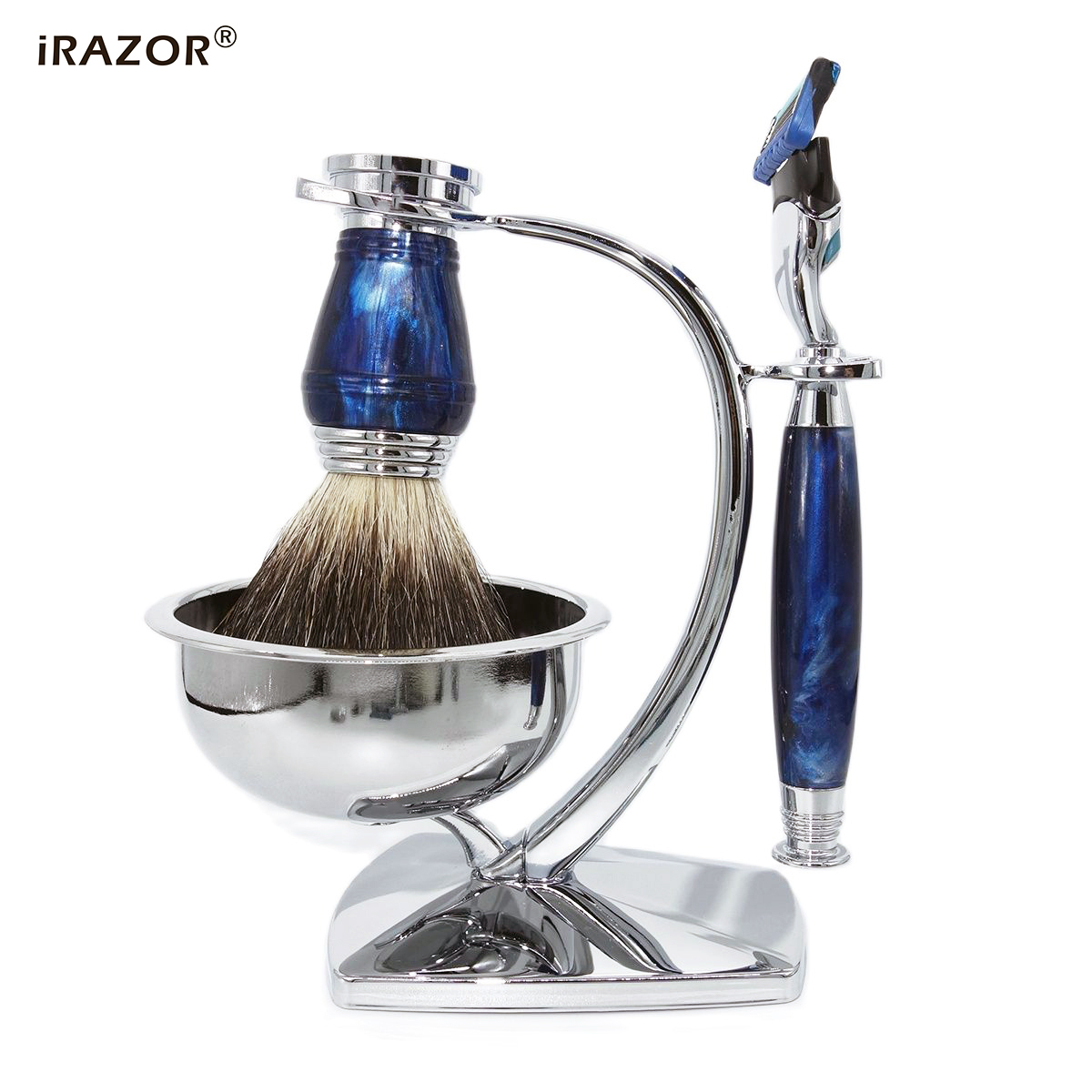 iRAZOR Royal Blue Luxury Men's - Men'S Grooming Razor Kit ulasan dan harga