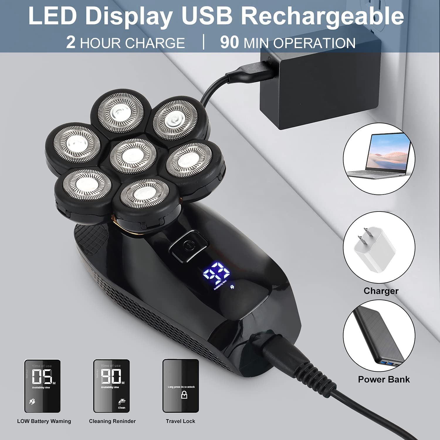 A60T Effortless 7D Electric Ra - Men'S Grooming Razor Kit ulasan dan harga