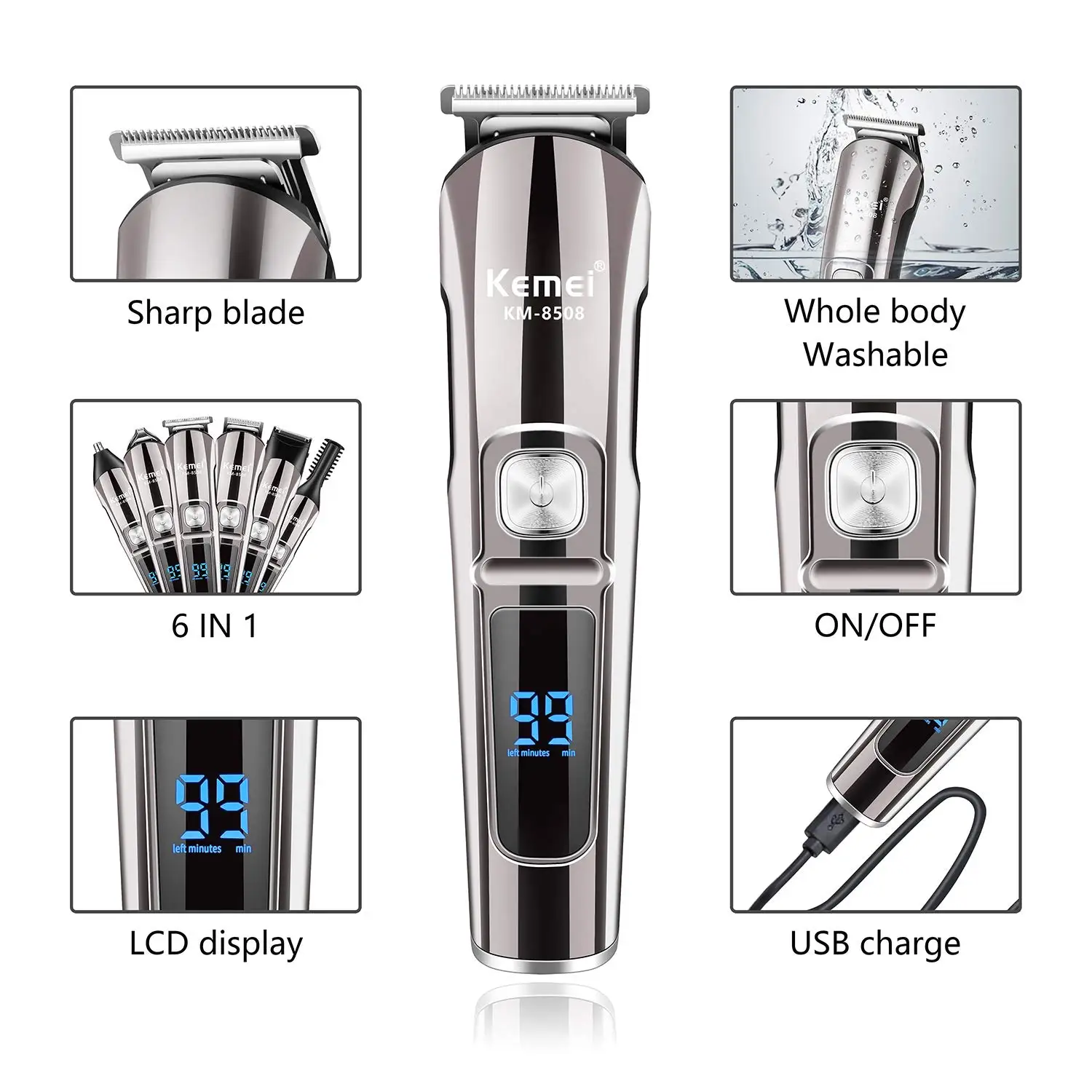 Kemei Professional Multifuncti - Men'S Grooming Razor Kit ulasan dan harga