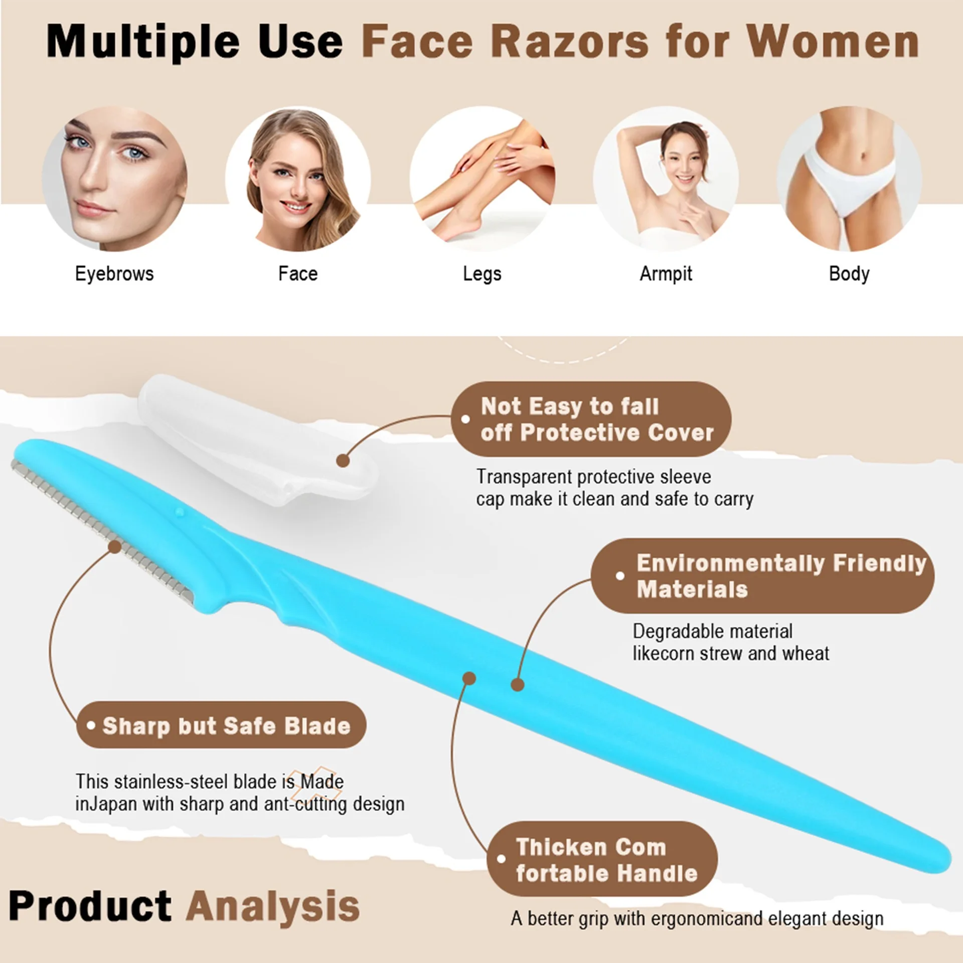 5/10/30/40pcsbrow Razor and Fa - Men'S Grooming Salon ulasan dan harga
